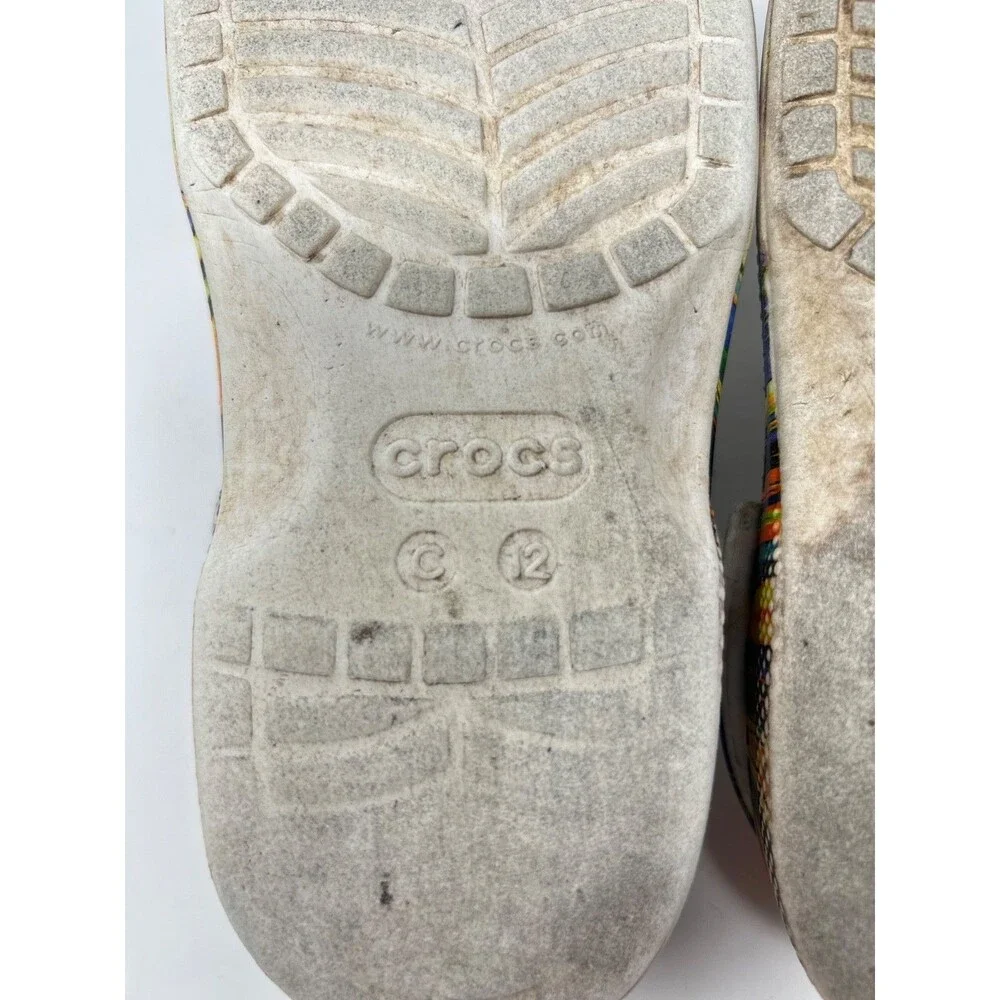 CROCS Classic Clogs Kids Multicolor Psychedelic Swirl Pattern Size C12